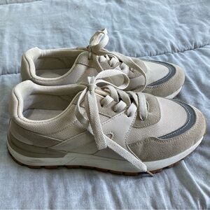 Rachel Zoe Beige and Gray Sneakers 7.5
